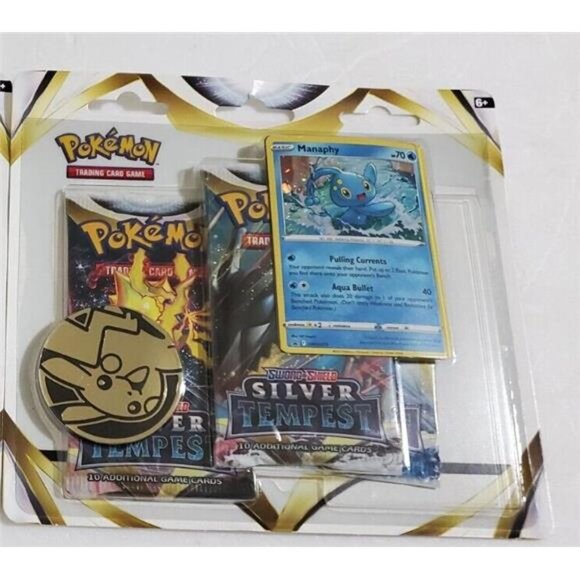 Pokemon Cards Sword &amp; Shield Silver Tempest MANPAHY BLISTER PACK 3 - Picture 2 of 6